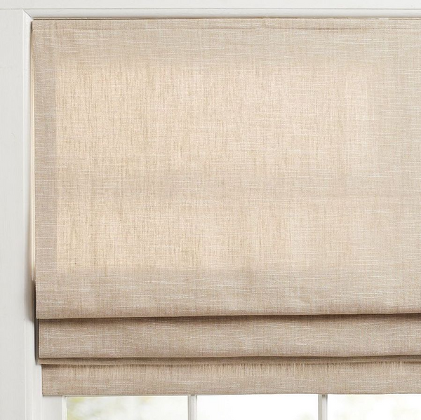 Emery Linen Cordless Roman Shade — Light Filtering