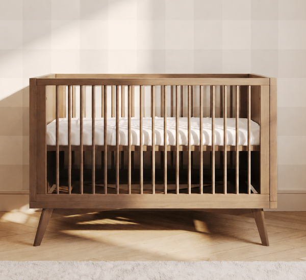Mid-Century Retro Crib — Walnut